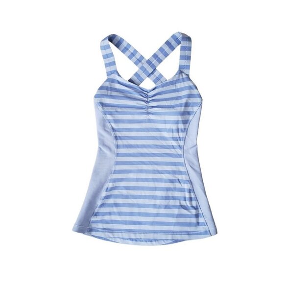 Lululemon Core Kicker Tank wide back straps blue stripe print - Picture 2 of 9